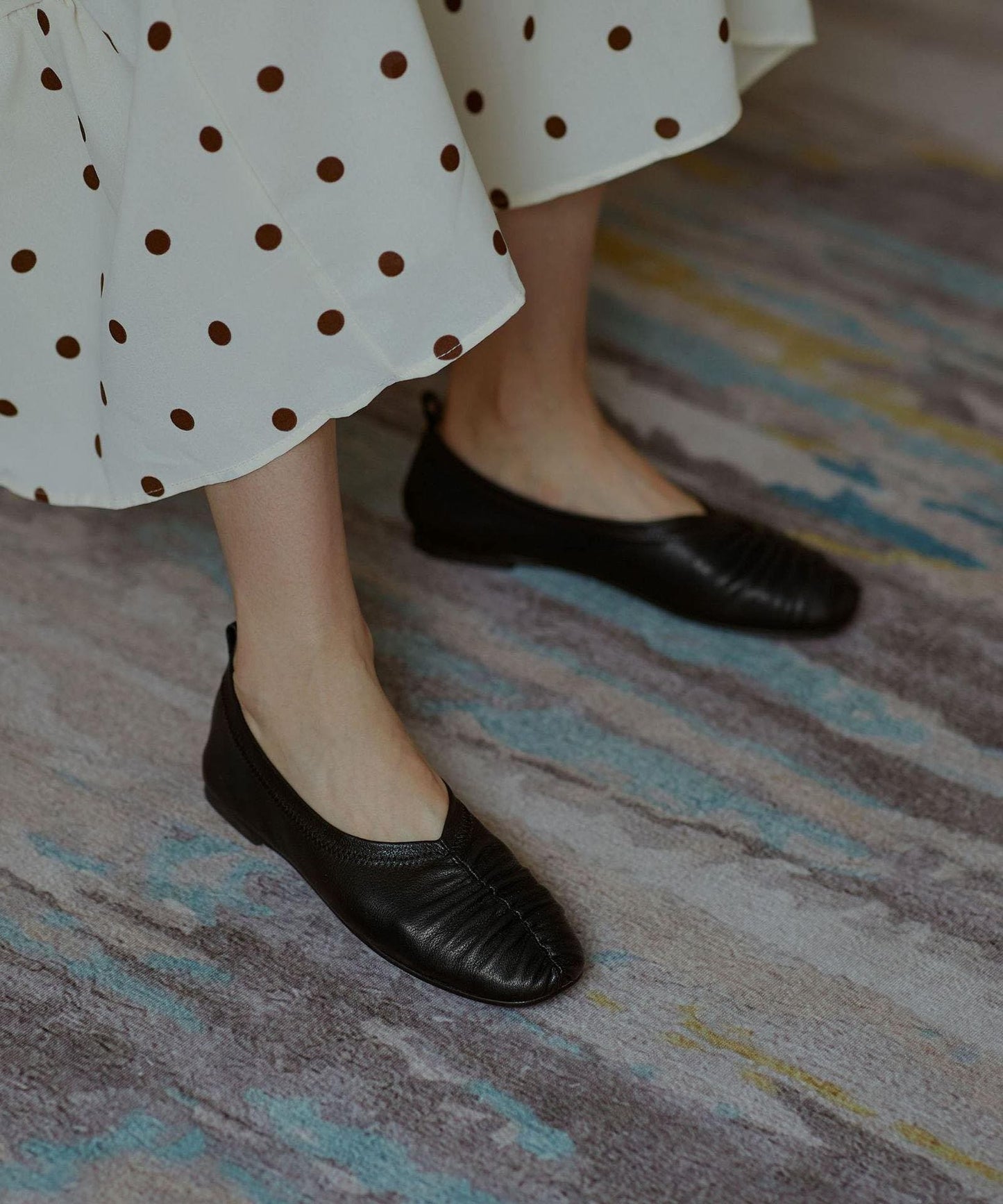 Genuine Leather Black Pointed Toe Flat Shoes For Women - Flats Shoes - DYAVOR®