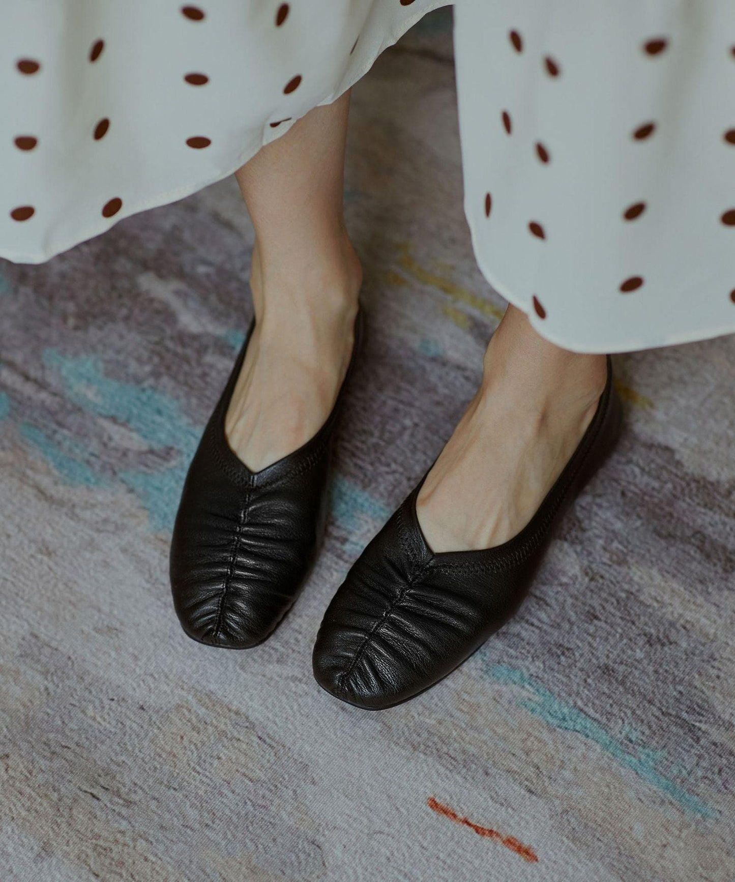 Genuine Leather Black Pointed Toe Flat Shoes For Women - Flats Shoes - DYAVOR®