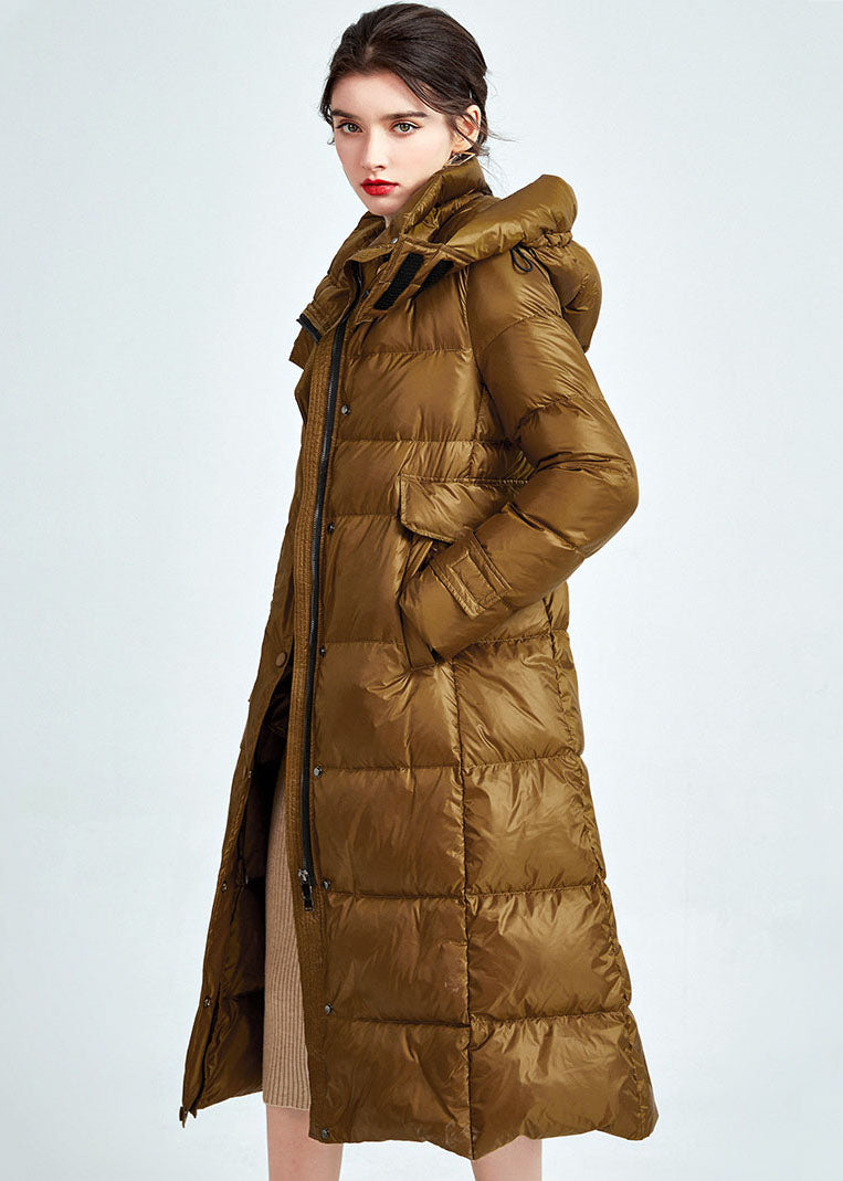 Golden Thick Duck Down Puffer Jacket Drawstring Sashes Winter - Down Jackets - DYAVOR®