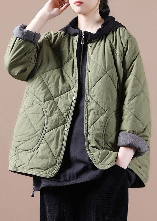 Green Warm Fine Cotton Filled Jackets Solid Color Winter - Down Jackets - DYAVOR®