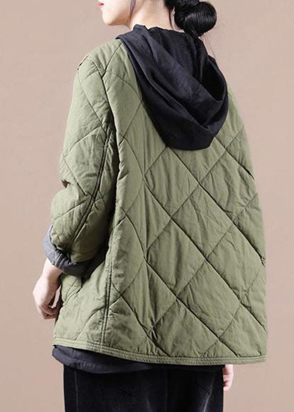 Green Warm Fine Cotton Filled Jackets Solid Color Winter - Down Jackets - DYAVOR®