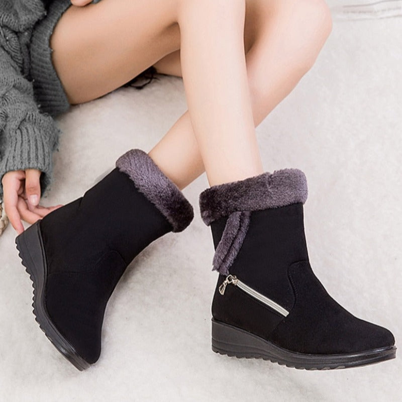 Groovywish Women Winter Boots Fur Collar Casual Orthopedic Shoes - - DYAVOR®