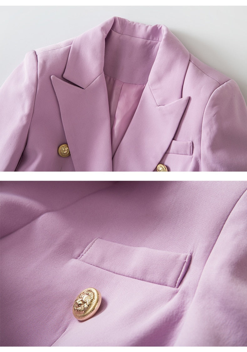 Double-breasted Lavender Blazer - - DYAVOR®