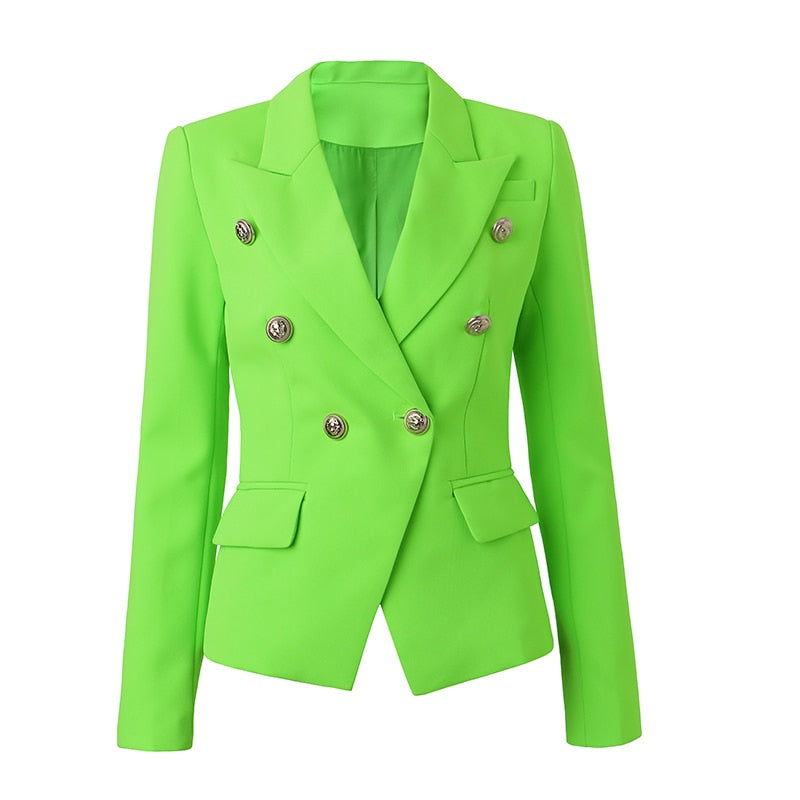 Double-breasted Lime Blazer - - DYAVOR®