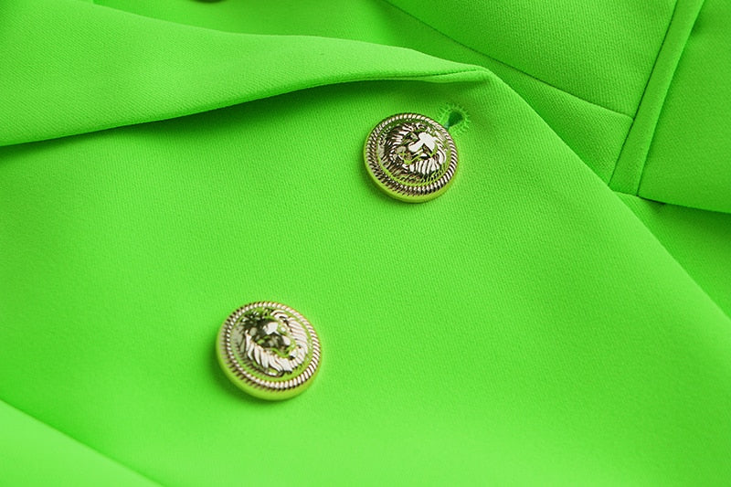 Double-breasted Lime Blazer - - DYAVOR®