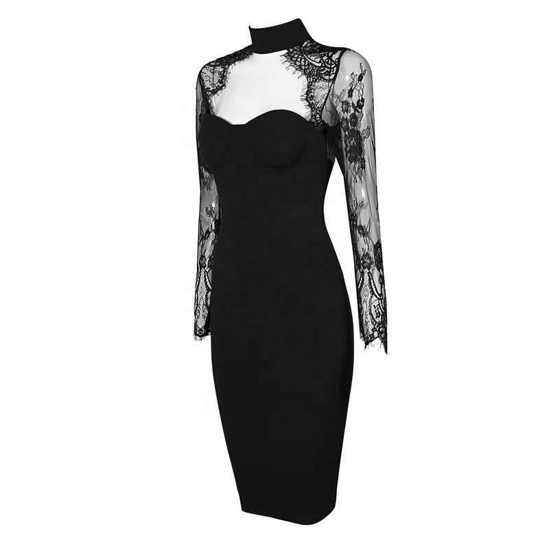 Lace Patchwork Bandage Dress - Dresses - DYAVOR®