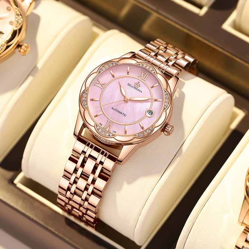 Women's Mechanical Stainless Steel Luminous Hands Bracelet Watch - Watches for Women - DYAVOR®