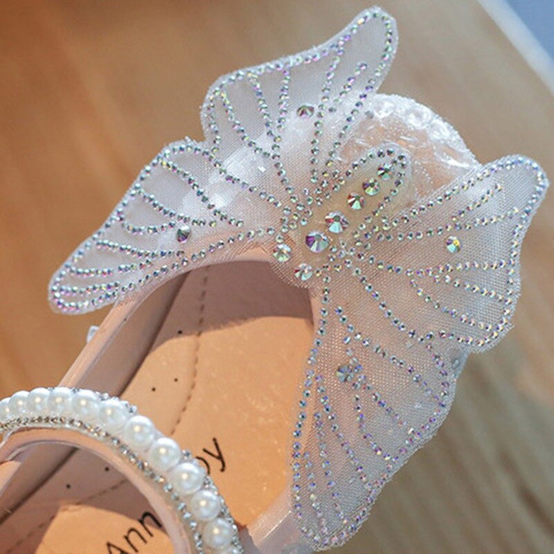 Korean Girls' Sandals Rhinestone Butterfly Princess Shoes - - DYAVOR®