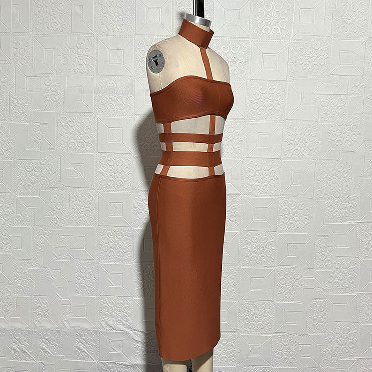 Cut Out Bandage Midi Dress - Dresses - DYAVOR®