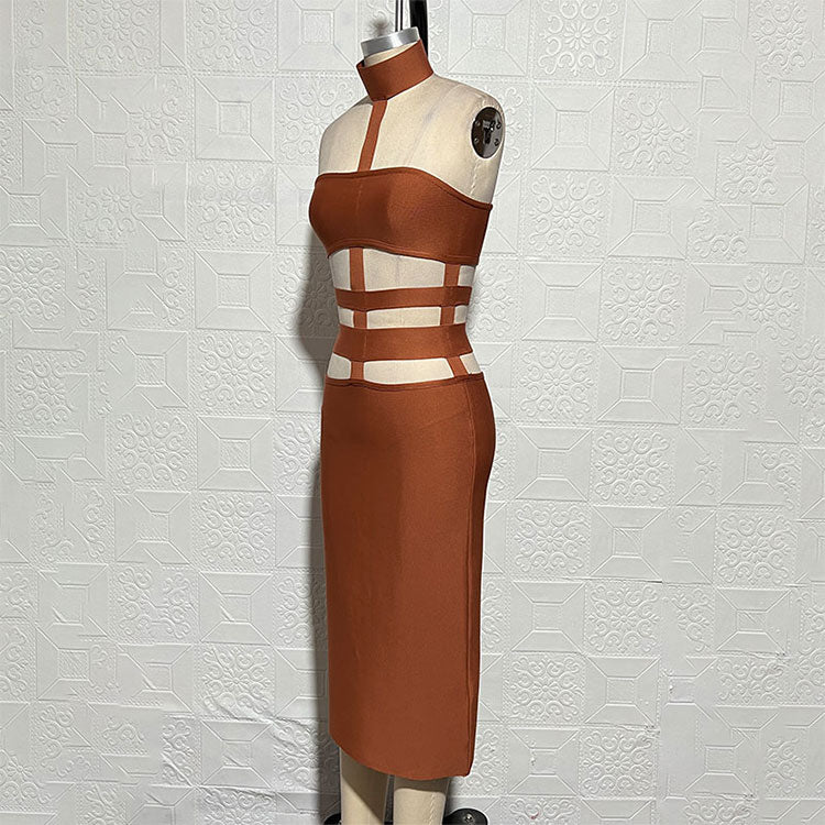 Cut Out Bandage Midi Dress - Dresses - DYAVOR®