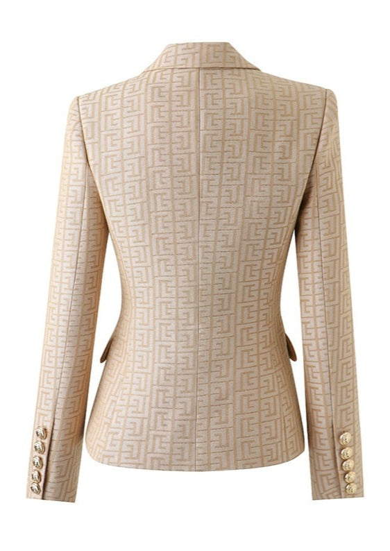 Beige Texture Blazer - - DYAVOR®