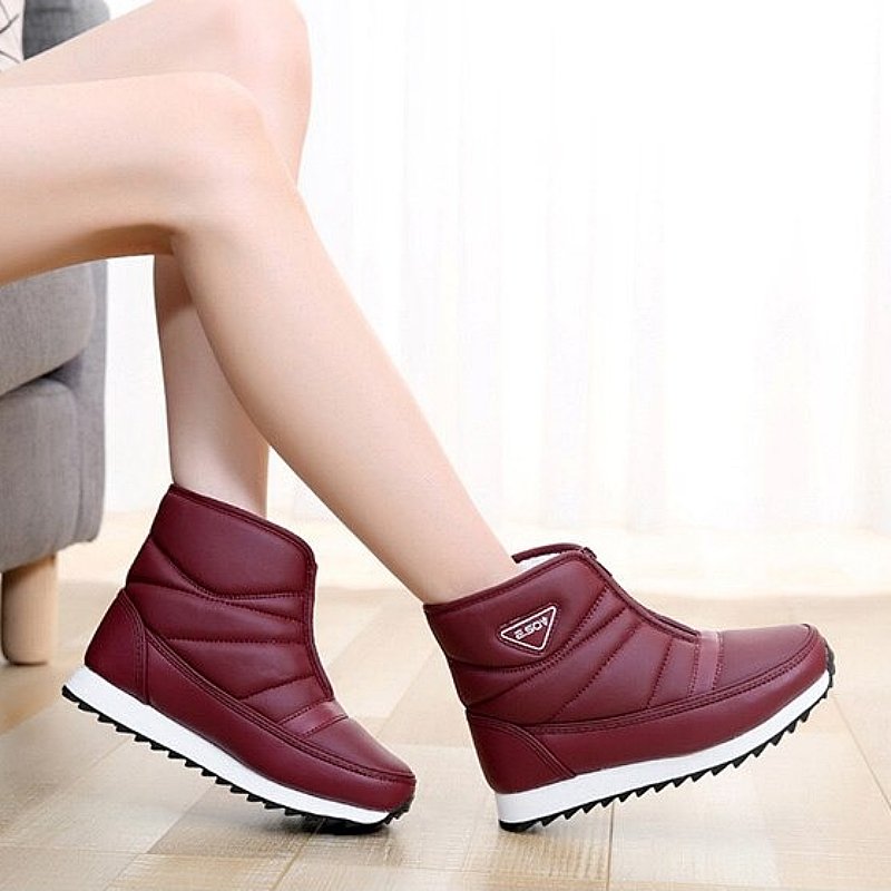 Groovywish Women Zipper Orthopedic Shoes Plush Snow Ankle Boots - - DYAVOR®