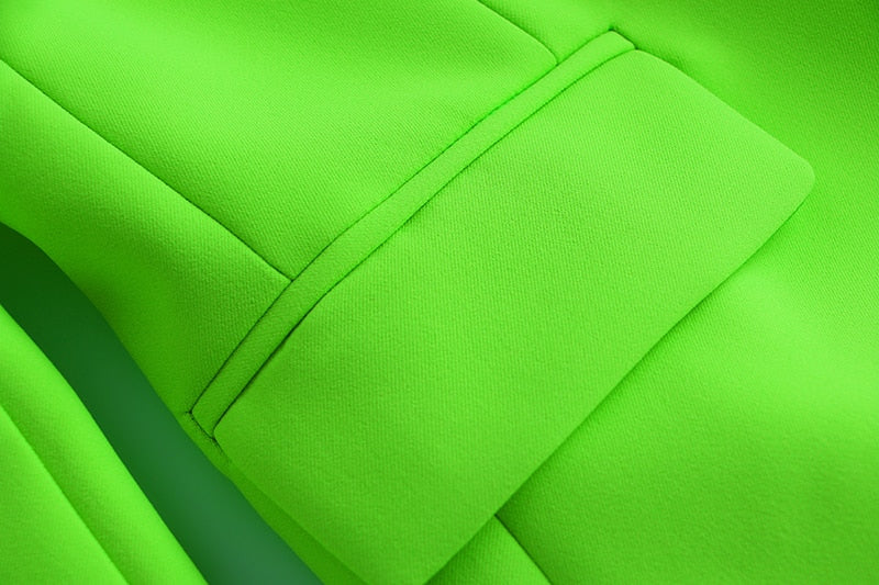 Double-breasted Lime Blazer - - DYAVOR®