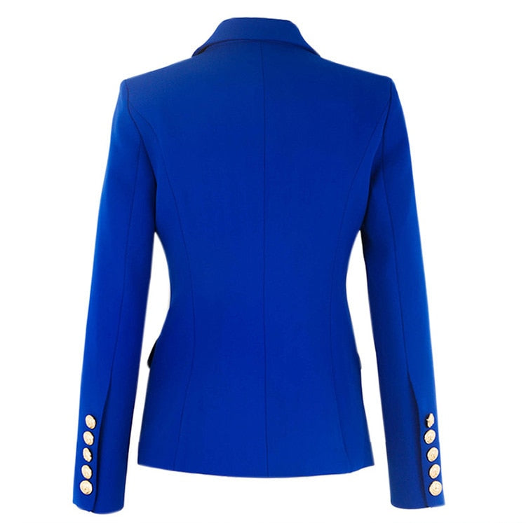 Double-breasted Blue Blazer - - DYAVOR®