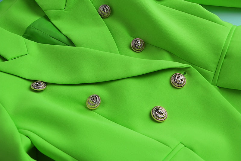 Double-breasted Lime Blazer - - DYAVOR®