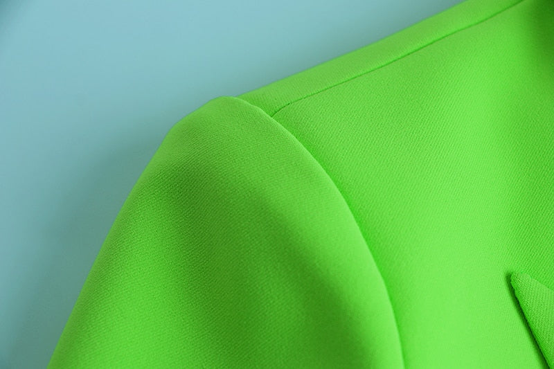 Double-breasted Lime Blazer - - DYAVOR®