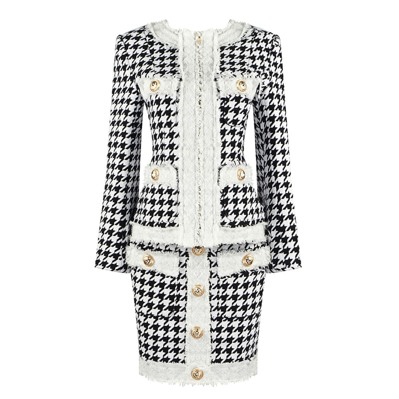 Houndstooth Two-piece Set - - DYAVOR®