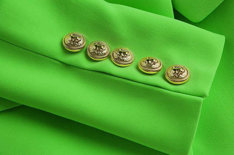 Double-breasted Lime Blazer - - DYAVOR®