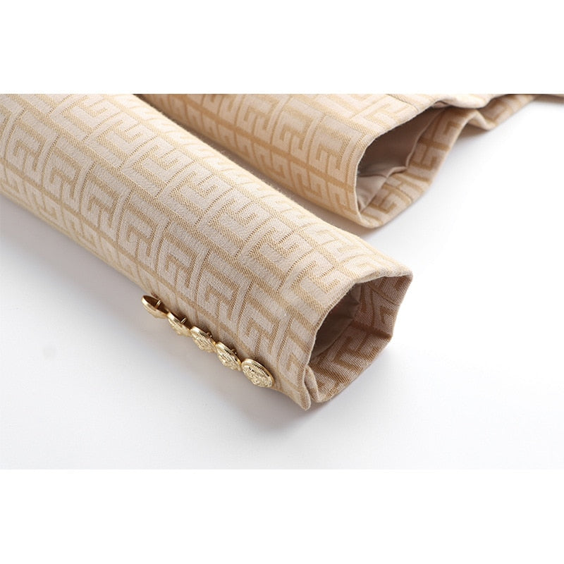 Beige Texture Blazer - - DYAVOR®