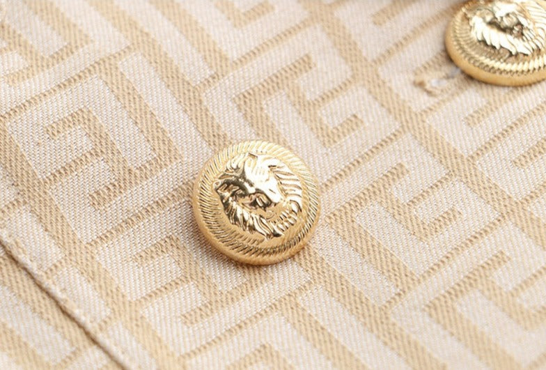 Beige Texture Blazer - - DYAVOR®