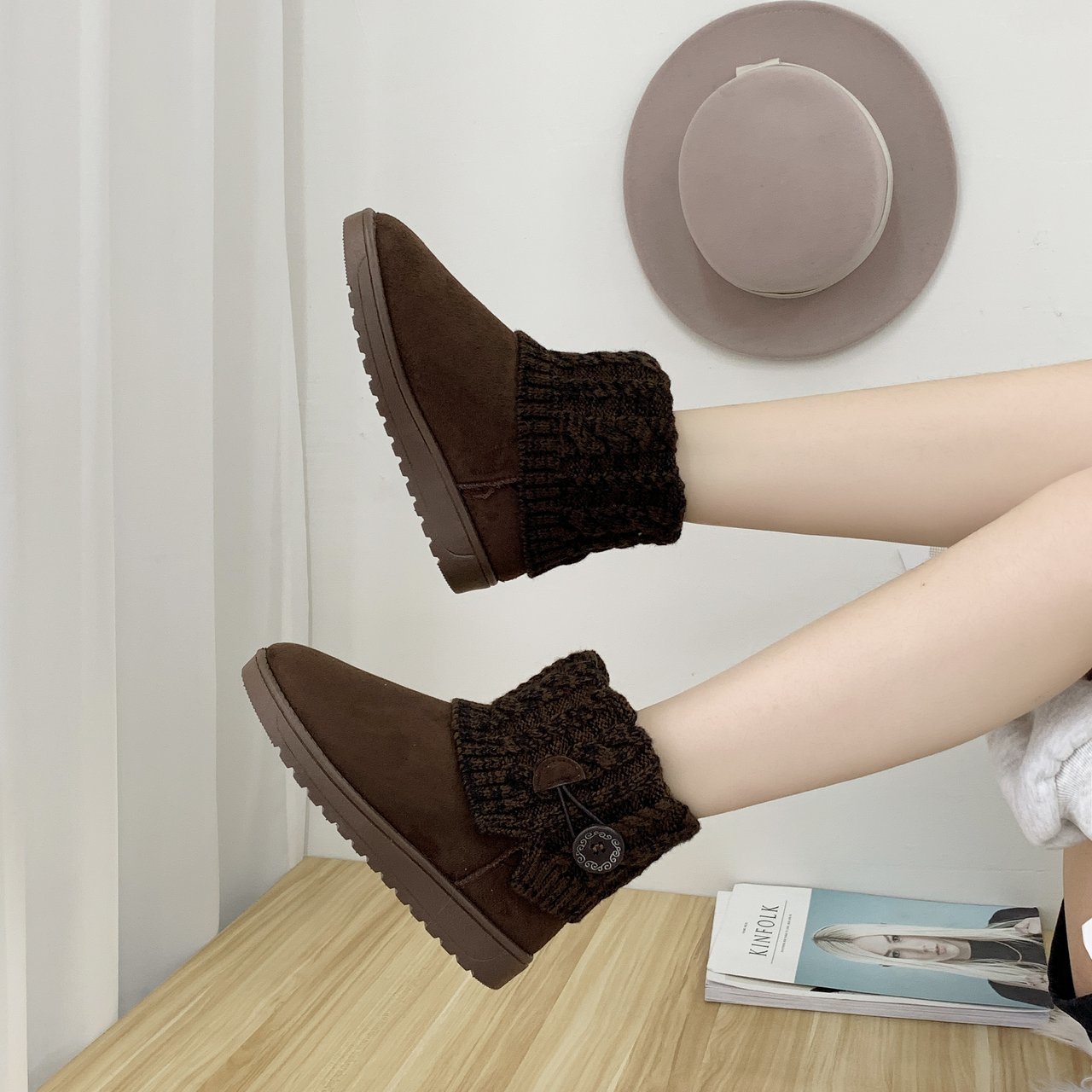 Groovywish Outdoor Orthopedic Winter Boots For Women Suede Ankle Shoes - - DYAVOR®