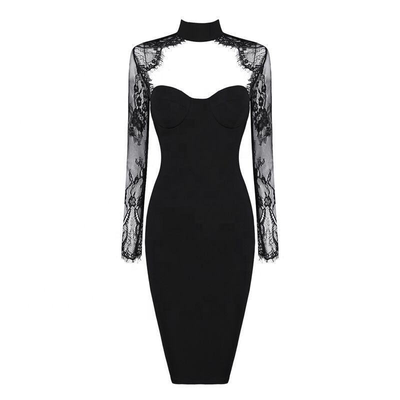Lace Patchwork Bandage Dress - Dresses - DYAVOR®