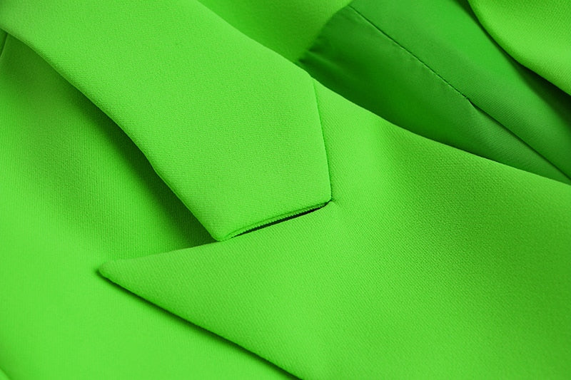 Double-breasted Lime Blazer - - DYAVOR®