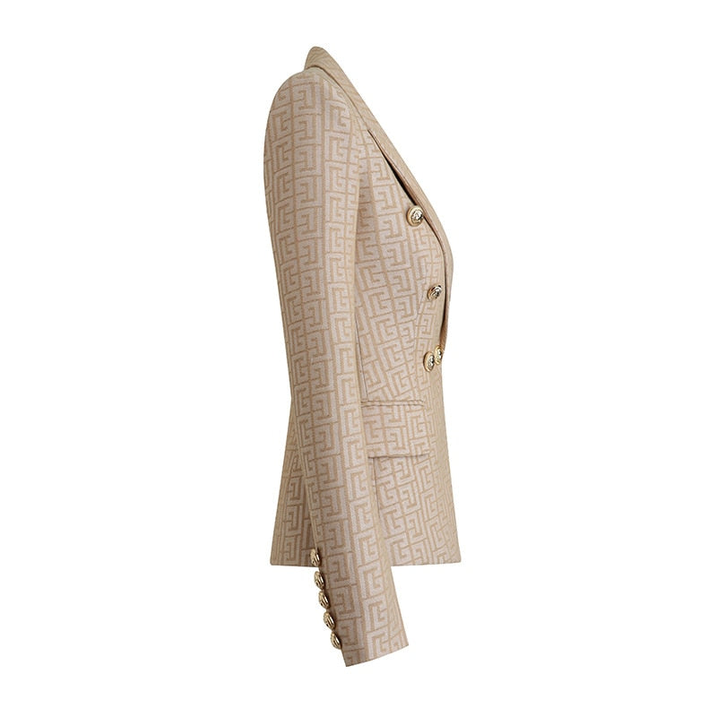 Beige Texture Blazer - - DYAVOR®