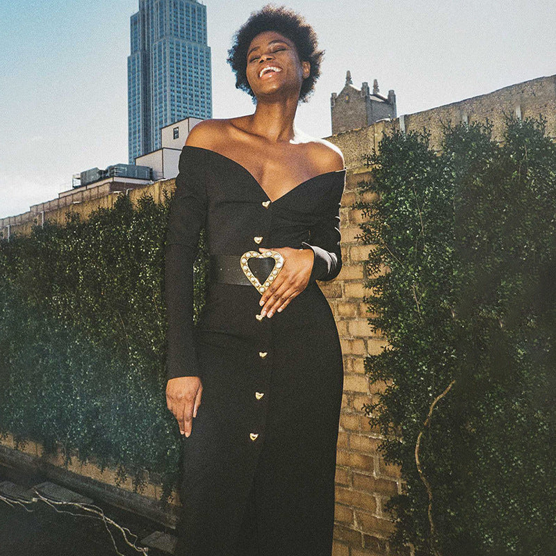 Knitted Off Shoulder Dress - Ball Gowns - DYAVOR®