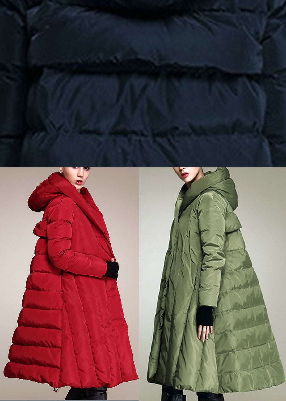 Handmade Army Green hooded Casual Winter Duck Down coat - Down Jackets - DYAVOR®