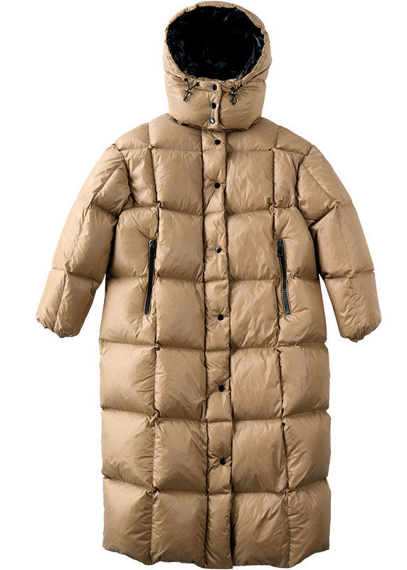 Handmade Khaki Button Pockets fashion Winter Duck Down coat - Down Jackets - DYAVOR®