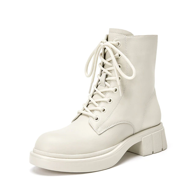 Harrell Women's Round Toe Leather Boots - Boots - DYAVOR®