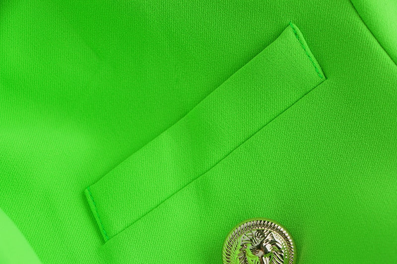 Double-breasted Lime Blazer - - DYAVOR®