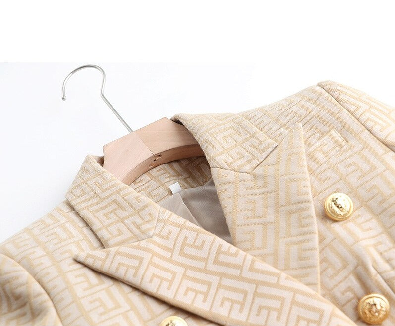 Beige Texture Blazer - - DYAVOR®