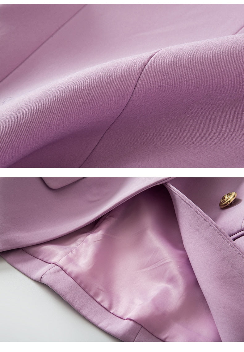 Double-breasted Lavender Blazer - - DYAVOR®