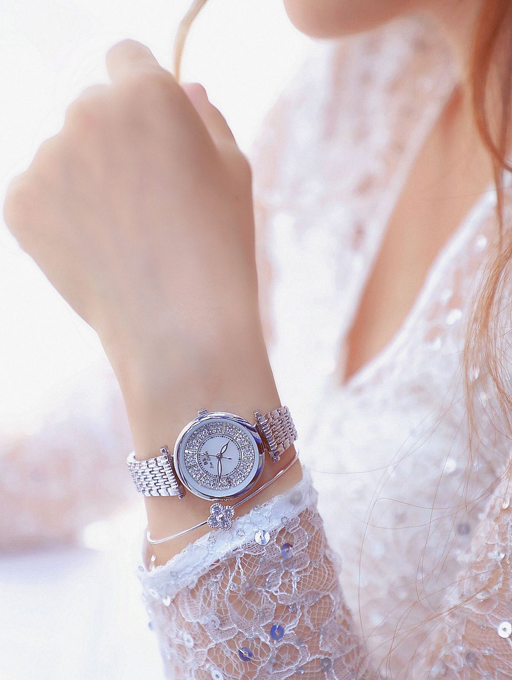 Women's Rhinestone Round Shape Stainless Steel Shock Resistant Watch - Watches for Women - DYAVOR®