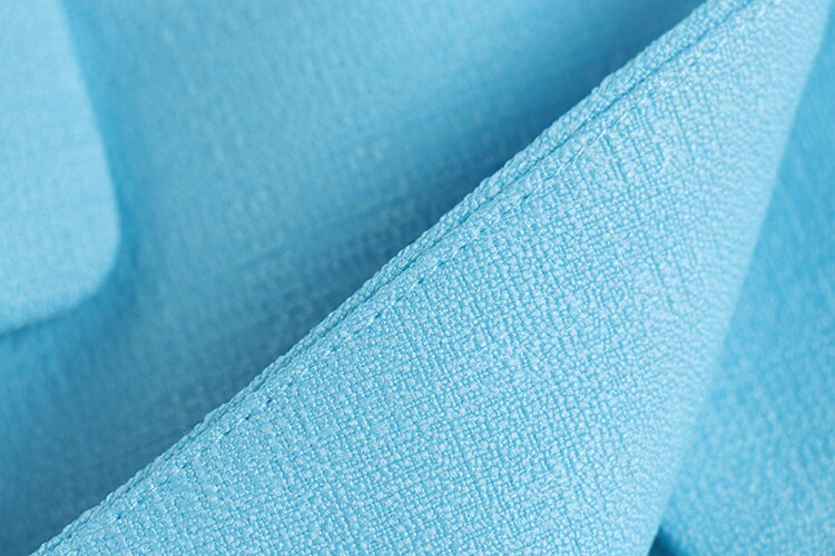Double-breasted Sky Blue Textured Blazer - - DYAVOR®