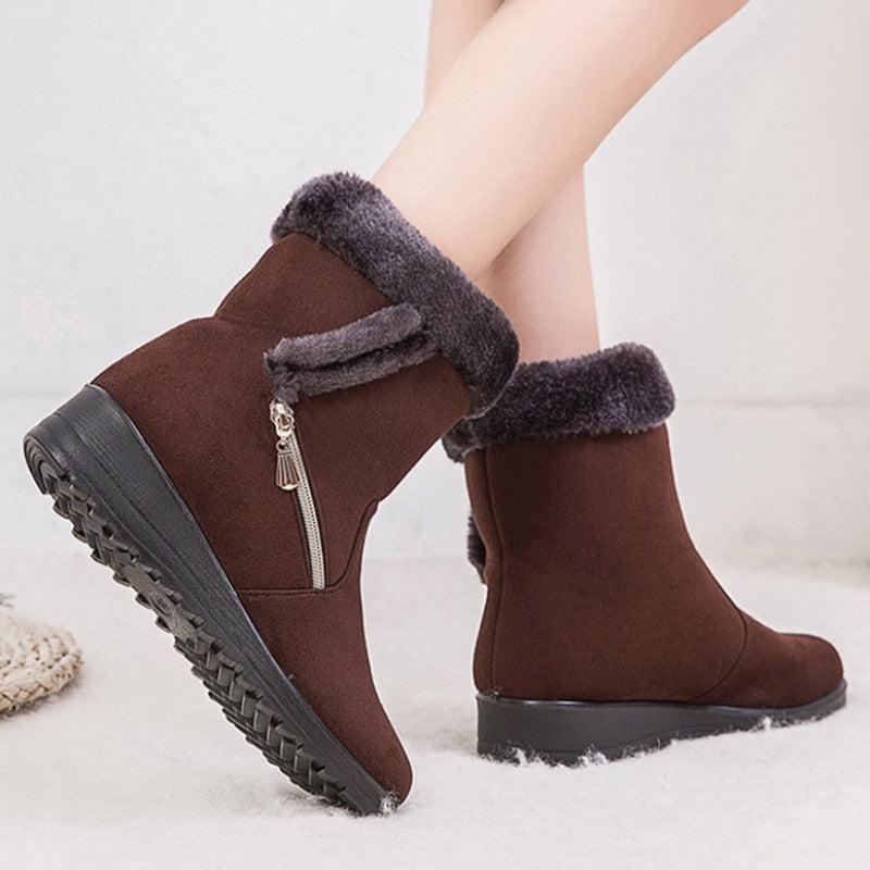 Groovywish Women Winter Boots Fur Collar Casual Orthopedic Shoes - - DYAVOR®