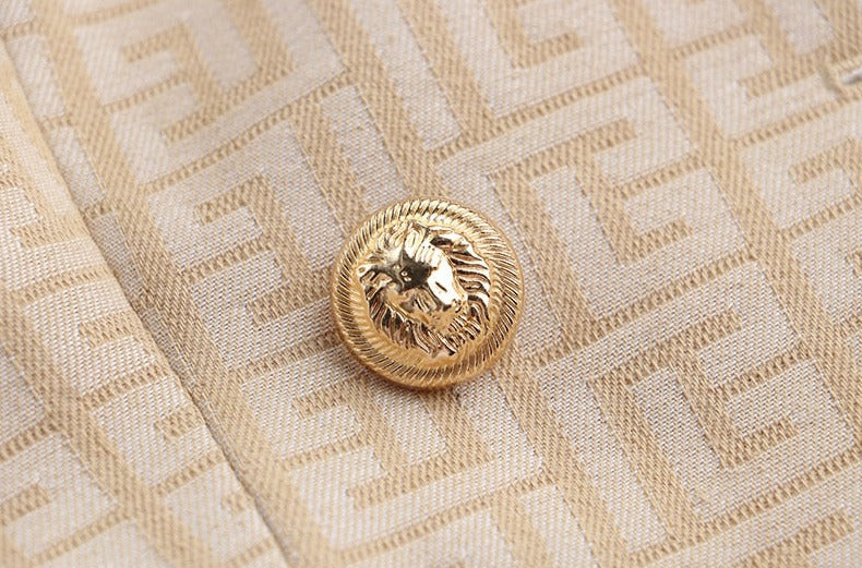 Beige Texture Blazer - - DYAVOR®