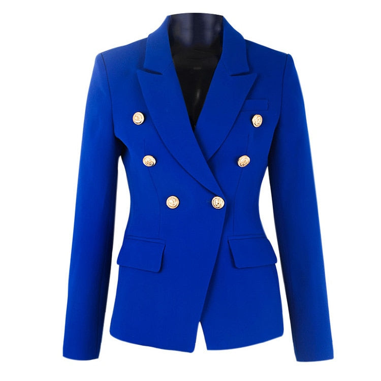 Double-breasted Blue Blazer - - DYAVOR®