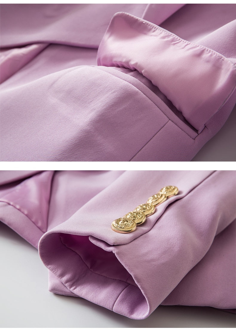 Double-breasted Lavender Blazer - - DYAVOR®