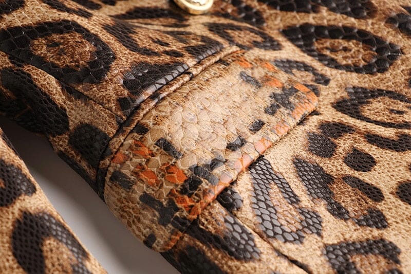 The Anaconda Faux Leather Long Sleeve Blazer - 0 - DYAVOR®
