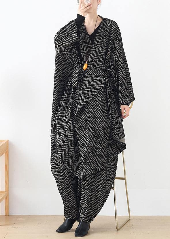 High-end Yarn-dyed Stripe Irregular Ladies Suit British Fashion Atmosphere Multi-wear Two-piece - Trench coats - DYAVOR®