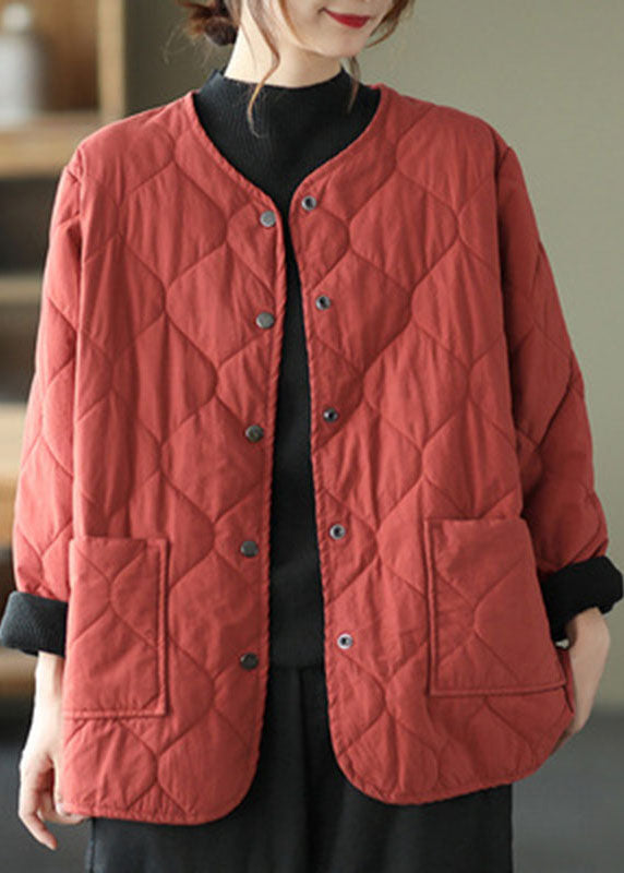 Hot Khaki O-Neck Pockets Button Winter Coats Parkas - Down Jackets - DYAVOR®