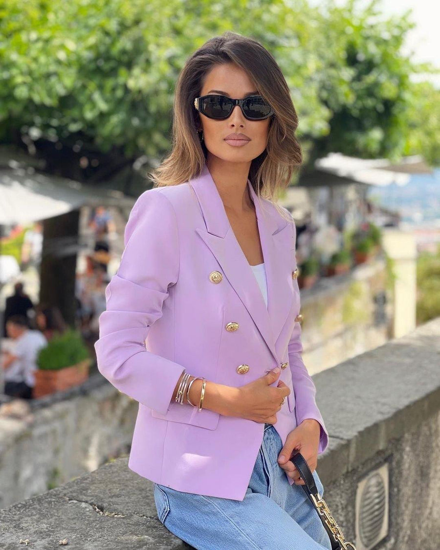 Double-breasted Lavender Blazer - - DYAVOR®