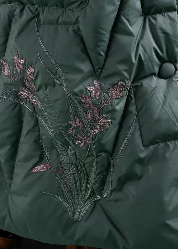 Italian Red Hooded Embroideried Solid Duck Down Down Coats Winter - Down Jackets - DYAVOR®