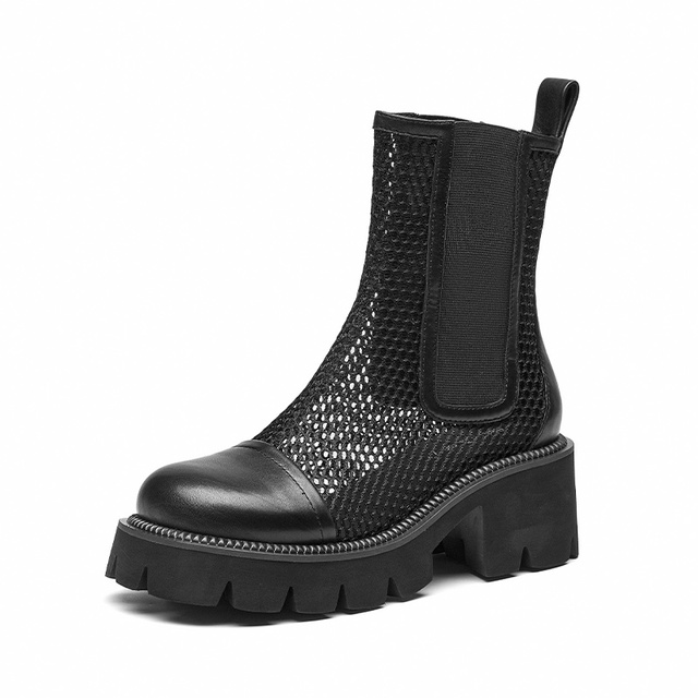 Klein Women's Mesh Platform Leather Boots - Boots - DYAVOR®