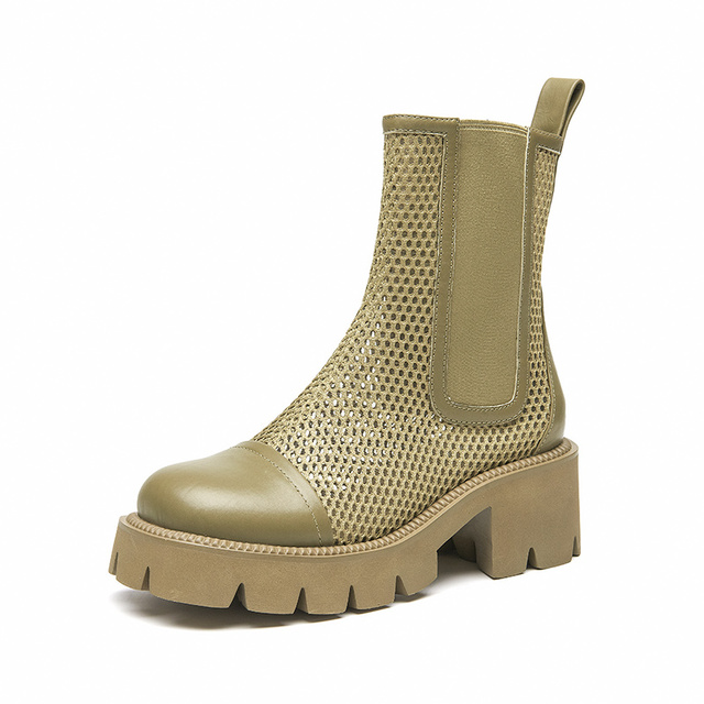 Klein Women's Mesh Platform Leather Boots - Boots - DYAVOR®