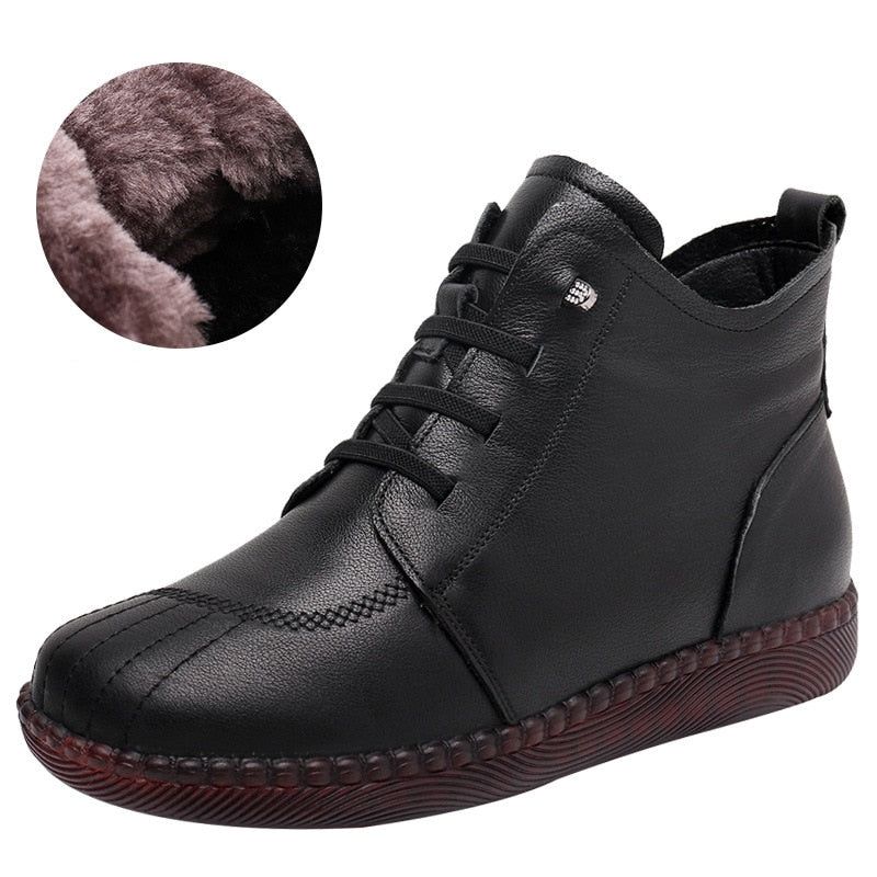 Leather Ankle Boots Handmade Soft Sneakers Women's Casual Shoes GCSZXC59 - Casual Shoes - DYAVOR®