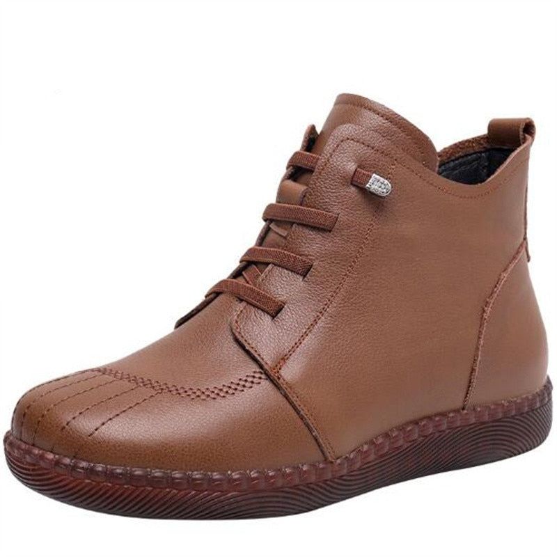 Leather Ankle Boots Handmade Soft Sneakers Women's Casual Shoes GCSZXC59 - Casual Shoes - DYAVOR®